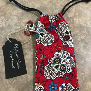 Funky Red Mini Drawstring Bag Eyeglass/Phone/Trinkets
